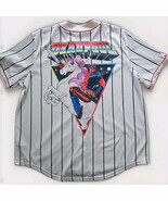 Marvel Deadpool on Unicorn Baseball Jersey Pinstripe Style Men&#39;s Size XL - €21,61 EUR