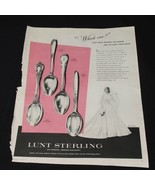 Vintage Print Ad 1955 Lunt Sterling Flatware Seventeen Mag  Mid Century ... - $10.83 CAD