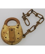 Vintage Bronze Lock with Chain made by SAFE Steampunk Recycled Art - £23.51 GBP