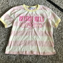 public Library girl stripped t shirt “RACQUET CLUBBEVERLY HILLS” Size S/M - £7.58 GBP