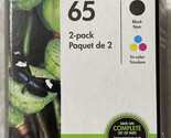 HP 65 Black &amp; Tri-Color Combo Ink Cartridge T0A36AN - N9K01AN &amp; N9K02AN ... - £59.41 GBP