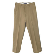 Lands&#39; End Mens size 30 x 30 Traditional Fit Flat Front Slacks Pants Kha... - $24.29
