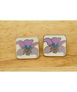 Vintage Costume Jewelry LAUREL BURCH Orchid Flowers Enamel Pierced Earrings - $19.79