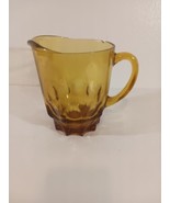 Hazel atlas glass pitcher continental amber thumbprint reflection  VTG r... - $8.90