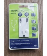 NEW Leviton USB Charger 15 AMP Tamper Resistant Outlet Decora White T5630-W - $19.79