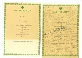  Wachtelhof Menus 1967 Salzburg Austria signed - £19.65 GBP