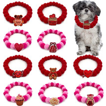 20pcs Valentine&#39;s Day Dog Bow Tie Ball Necklace Collar Pet Grooming Acce... - £24.00 GBP+