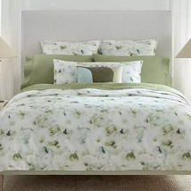 Sferra Acquerello Green King Duvet Set 5PC Abstract Calm Sateen Print Italy NEW - £329.07 GBP