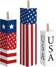 3 Pcs 4th of July Wooden Table Decorations Patriotic Table Centerpieces - $14.99
