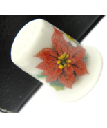 1983 Red Poinsettia Heirloom Editions Porcelain Thimble Vintage - £15.54 GBP