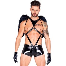 Strappy Vinyl Bodysuit Studded Buckles O Ring Cut Out Dark Angel Costume... - £36.75 GBP