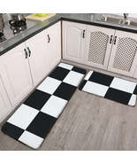 Black and White Checkered Kitchen Mat – Flannel Non-Slip Floor Rug for H... - $75.71 CAD