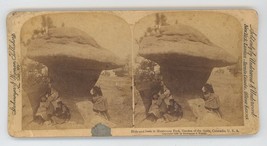 1898 Stereoview Kids Hide and Seek in Mushroom Park, Garden of the Gods Colorado - £18.34 GBP