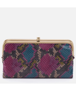 HOBO LAUREN CLUTCH LEATHER WALLET Mosaic Snake, Purple/Blue, Luxury Leat... - $159.00