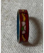  Never worn, vintage, Chinese cloisonné floral design ring 16.9 mm Ø / 13.5 - $23.04 CAD