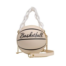Fashion Basketball Round Shaped Shoulder Bags for Women Chain Casual Small Totes - £58.97 GBP