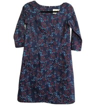 P&amp;K PEG and KRIS Womens Dress Blue Red Retro Floral Boutique Tunic Size 0 - £9.82 GBP