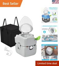 Elegant 5.8-Gallon Portable Toilet with Diagonal Bowl &amp; Hand Sprayer for... - $187.84