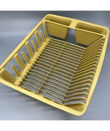 Vtg Rubbermaid Dish Drain Drying Rack Avocado Green Plastic Large MCM De... - $80.13 CAD
