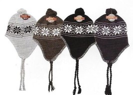 Men&#39;s Knit Winter Ski Hat Ties Peru Cap Insulated Warm Winter Trendy  - £7.04 GBP