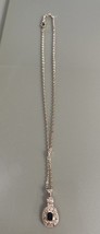 Vintage Necklace Gold Tone Red Stone Textured 18&quot; - $15.00
