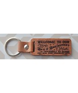 CUSTOMIZABLE Wood &amp; Leather Keychain for Rental Vacation Property, AirBn... - $13.51 CAD