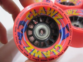 8 Vintage 57 MM Pacer Pink Roller Skate Wheels Quad Speed With Bearings - £39.14 GBP