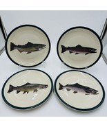 Anglers Expressions Design Geoff Hager Salmon Fish Trout Dinner Plates V... - £88.04 GBP