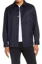 Theory Sz S Clyfford Shirt Jacket Men&#39;s Wool Twill Baltic Blue Long Slee... - $108.89