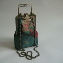 Pure Handmade Vintage Print Flowers Bags Hand Lock Shell Phone Bag Women&#39;s Handb - £35.55 GBP