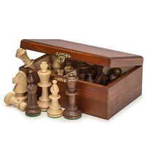 Staunton No. 5 Tournament Chess Pieces in Wooden Box - 3.5 King - £48.00 GBP