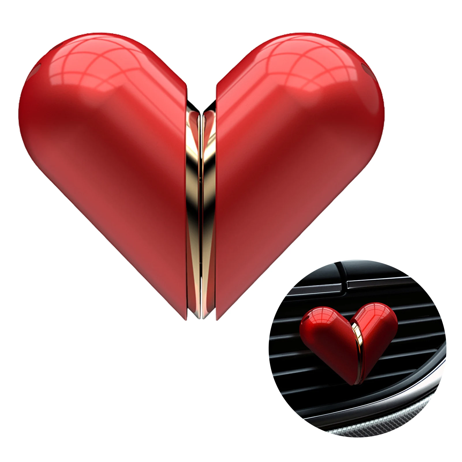 Car Heart-shaped Aromatherapy - Auto Vent Air Freshener Vent Clip Car Fragranc - $18.42