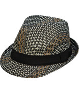 Unisex Trilby Fedora Panama Hat H707N Poly Toyo Straw Tribal Wave Black ... - $435.22 MXN+