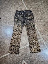 DG2 by Diane Gilman Jeans 12 Metallic Gold Leopard Print Boot Cut High-Rise - £22.88 GBP