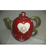 CRACKER BARREL Tea Set LORI SIEBERT Hearts Snowflakes HOMESPUN Cup Pot T... - $467.16 MXN