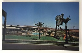 Trans Travel Motor Hotel Tempe Arizona AZ Pool Sign Palm Trees 1950s PC ... - $3.75