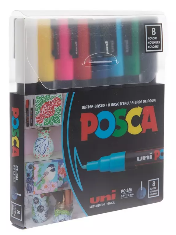 Basic Color Posca PC-3M Paint Markers - 8 Piece Set - $44.54