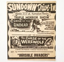 1963 Sundown Drive In Horror Movie Film Advertisement Massachusetts Were... - $41.35 CAD