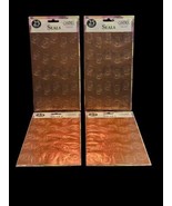Lot of 4 Gartner Studios Foil Leaf Seals 100 Total Copper Embossed Stickers - $16.09 CAD