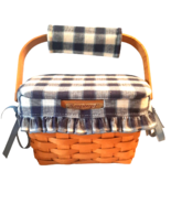 Longaberger 1998 Dresden Tour Basket II Rectangle Padded Lid Handle Blue... - $56.09