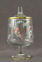 Vintage Lefton Language of Love Floral Candy Jar 50th Anniversary Gold Trim - $24.20