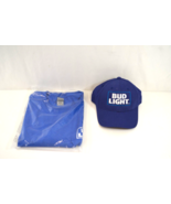 Bud Lite Hat + Mens XL Heavy Cotton T-Shirt Blue Beer Swag Clothing NWT ... - £19.02 GBP