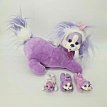 Puppy Surprise Purple Plush Dog 3 Babies (one Barks) Toy Clean Sanitized Mama - £14.89 GBP