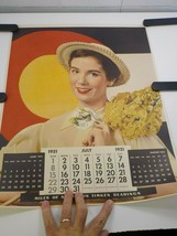 Original 1951 Timken Bearings Co Pin Up Girl Photo Calendar Page July - £26.59 GBP