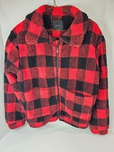 Elodie Buffalo Plaid Red and Black Full Zip Up Coat Jacket  Size Medium  Shacket - £13.95 GBP