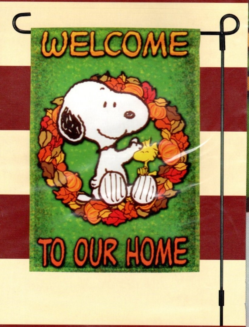 Peanuts Welcome To Our Home Snoopy Garden Flag - 12"x18" - Flags