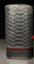 Brizard  Black  Python Pattern and Red Leather cigar case NIB image 2