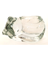 Indiana Glass Sleeping Cat Figurine VTG Votive Candle Tea Light Holder C... - $10.00