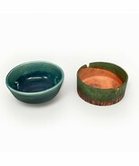 Set Of 2 Handmade Bowls (Glossy Blue &amp; Orange/Green) - $17.26 CAD
