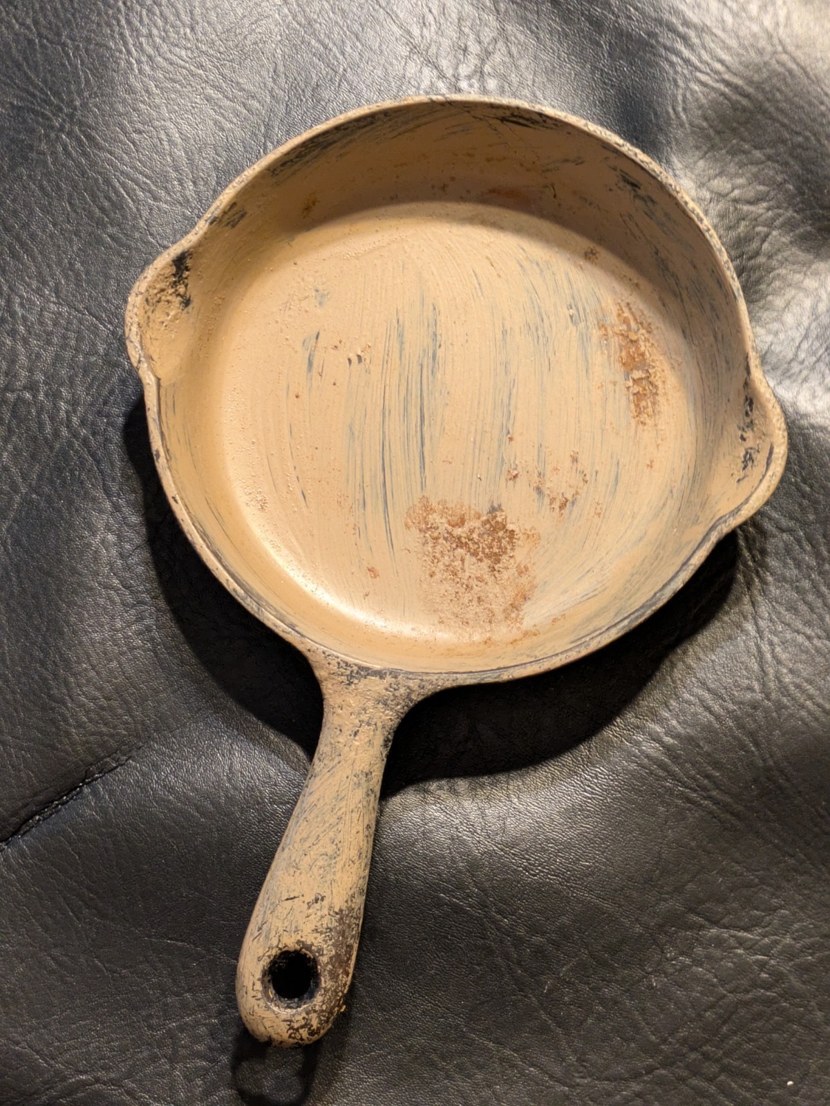 Griswold Good Health #3 6.5 In Cast Iron Skillet 653 Sits Flat Painted Item image 4